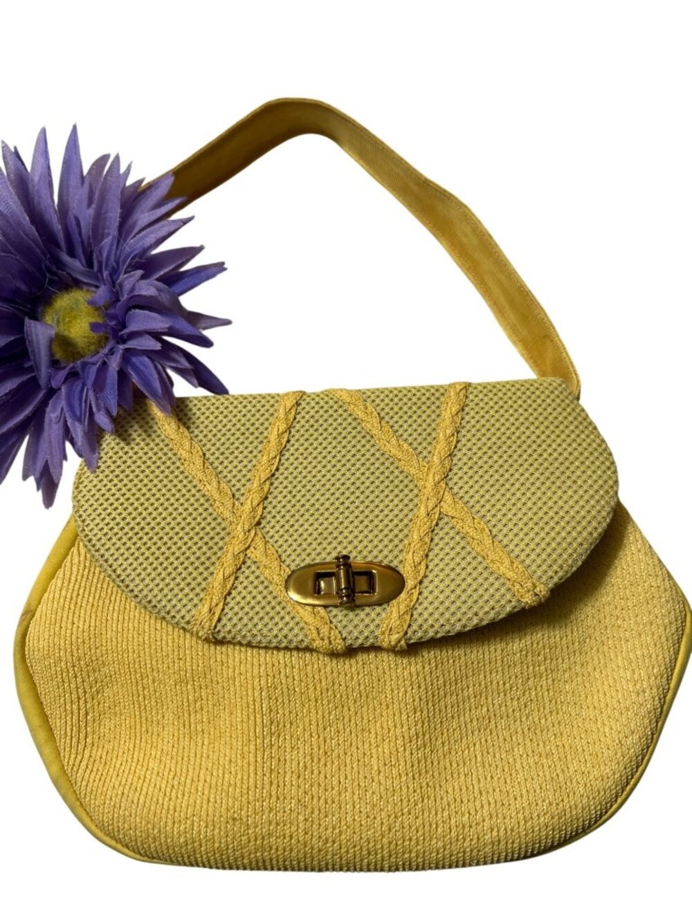 Vintage Olympic Yellow Top Handle Bag